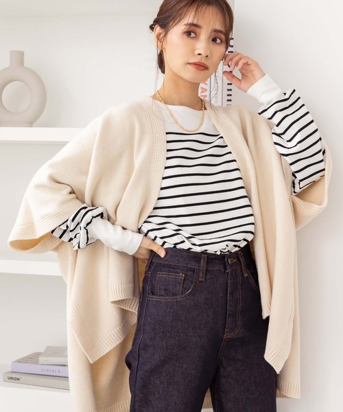 fifth(フィフス)の「ボリュームスリーブボーダーカットソー(Tシャツ/カットソー・レディース・ホワイト×グリーン/ホワイト×ブラック/ホワイト×ピンク・M)」の13枚目の写真