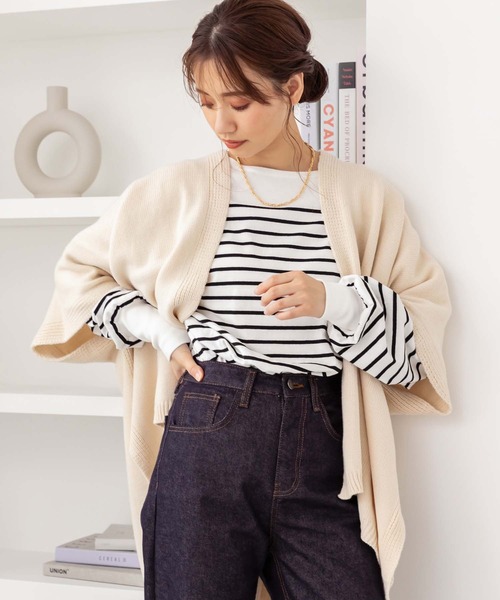 fifth(フィフス)の「ボリュームスリーブボーダーカットソー(Tシャツ/カットソー・レディース・ホワイト×グリーン/ホワイト×ブラック/ホワイト×ピンク・M)」の14枚目の写真