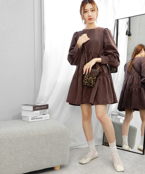 minia(ミニア)の「ツイードコンビのポケットショルダー ◆(ショルダーバッグ・レディース・ブラック/ブラウン・FREE)」の14枚目の写真