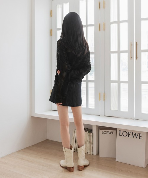 UNE MANSION（ユヌマンション）の「ルーズフィットシースルー網ニット（ニット/セーター・レディース・ブラック/ベージュ/グレー/ブルー・FREE）」の22枚目の写真