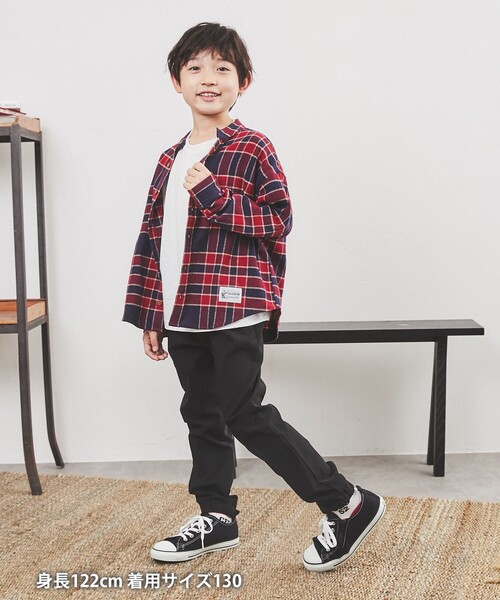 coen（コーエン）の「ALASKAN(アラスカン)別注バンドカラーネルシャツ（シャツ/ブラウス・キッズ・ワイン/ブラウン・100/110/150/140/130/120）」の8枚目の写真