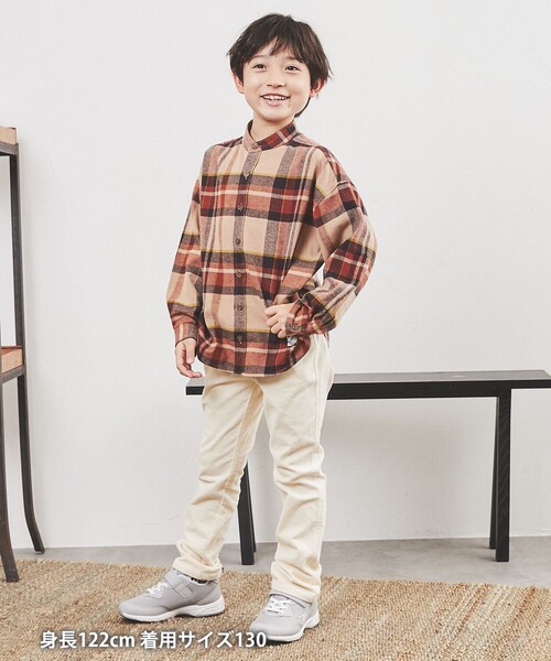 coen（コーエン）の「ALASKAN(アラスカン)別注バンドカラーネルシャツ（シャツ/ブラウス・キッズ・ワイン/ブラウン・100/110/150/140/130/120）」の9枚目の写真