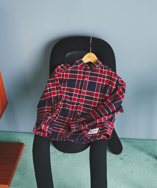 coen（コーエン）の「ALASKAN(アラスカン)別注バンドカラーネルシャツ（シャツ/ブラウス・キッズ・ワイン/ブラウン・100/110/150/140/130/120）」の12枚目の写真