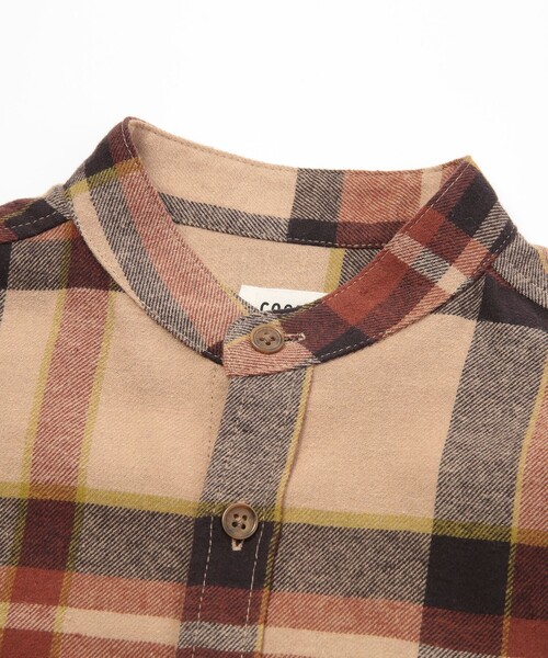 coen（コーエン）の「ALASKAN(アラスカン)別注バンドカラーネルシャツ（シャツ/ブラウス・キッズ・ワイン/ブラウン・100/110/150/140/130/120）」の16枚目の写真