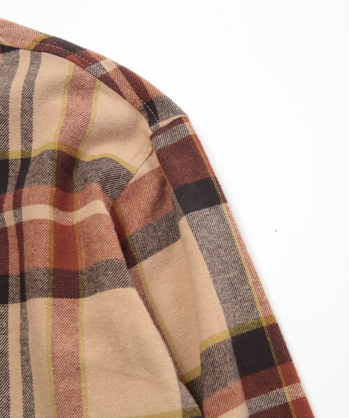 coen（コーエン）の「ALASKAN(アラスカン)別注バンドカラーネルシャツ（シャツ/ブラウス・キッズ・ワイン/ブラウン・100/110/150/140/130/120）」の17枚目の写真