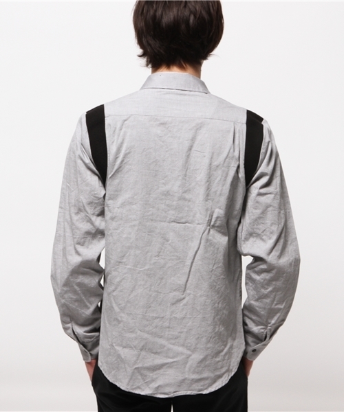 CIAOPANIC（チャオパニック）の「【Ciaopanic】　リブ使いシャツLS（シャツ/ブラウス・メンズ・グレー/ホワイト・MEDIUM/LARGE）」の5枚目の写真