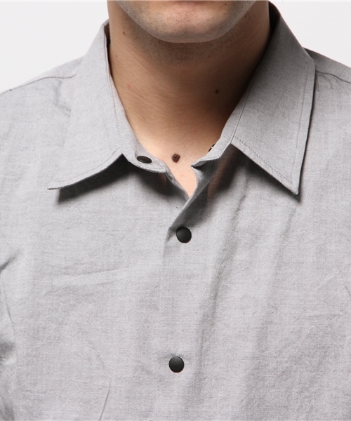 CIAOPANIC（チャオパニック）の「【Ciaopanic】　リブ使いシャツLS（シャツ/ブラウス・メンズ・グレー/ホワイト・MEDIUM/LARGE）」の6枚目の写真