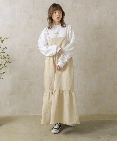 Lull（ルル）の「【Lull / ルル】M/Lサイズ展開で再入荷★Lullロゴ刺繍ロンT（Tシャツ/カットソー・レディース・ホワイト/ブラック・ONESIZE/M/L）」の11枚目の写真