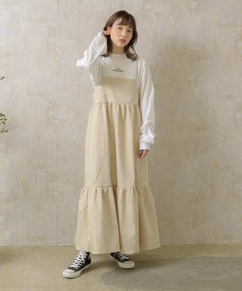 Lull（ルル）の「【Lull / ルル】M/Lサイズ展開で再入荷★Lullロゴ刺繍ロンT（Tシャツ/カットソー・レディース・ホワイト/ブラック・ONESIZE/M/L）」の12枚目の写真