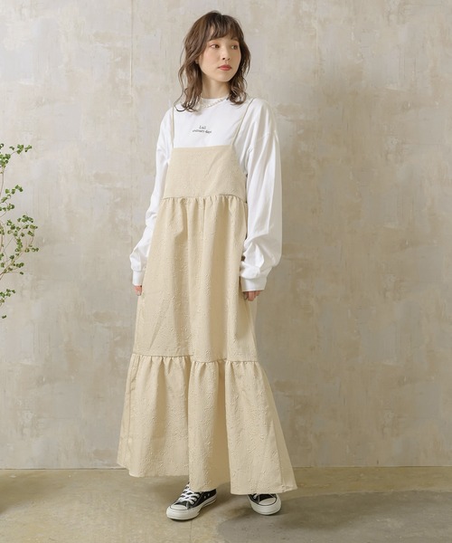 Lull（ルル）の「【Lull / ルル】M/Lサイズ展開で再入荷★Lullロゴ刺繍ロンT（Tシャツ/カットソー・レディース・ホワイト/ブラック・ONESIZE/M/L）」の13枚目の写真