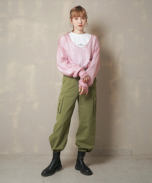 Lull（ルル）の「【Lull / ルル】M/Lサイズ展開で再入荷★Lullロゴ刺繍ロンT（Tシャツ/カットソー・レディース・ホワイト/ブラック・ONESIZE/M/L）」の19枚目の写真