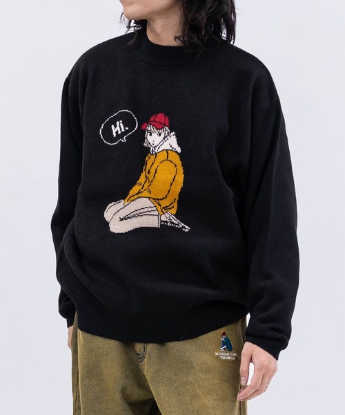 Red Cap Girl（レッドキャプガール）の「【a-r】〔RedCapGirl/レッドキャップガール〕ジャガードイラスト クルーネックニット（ニット/セーター・メンズ・ホワイト/グリーン/イエロー/ブラック/チャコールグレー・MEDIUM/LARGE）」の13枚目の写真