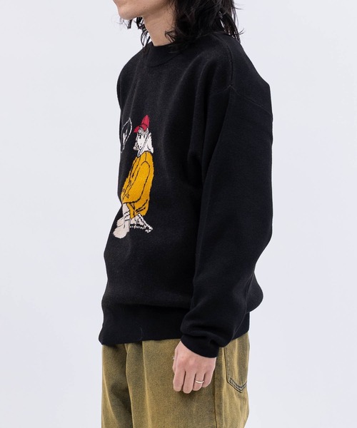 Red Cap Girl（レッドキャプガール）の「【a-r】〔RedCapGirl/レッドキャップガール〕ジャガードイラスト クルーネックニット（ニット/セーター・メンズ・ホワイト/グリーン/イエロー/ブラック/チャコールグレー・MEDIUM/LARGE）」の14枚目の写真