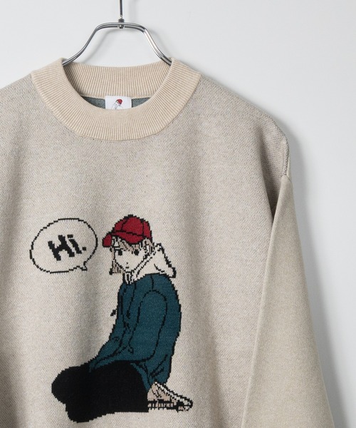 Red Cap Girl(レッドキャプガール)の「【a-r】〔RedCapGirl/レッドキャップガール〕ジャガードイラスト クルーネックニット(ニット/セーター・メンズ・ホワイト/グリーン/イエロー/ブラック/チャコールグレー・MEDIUM/LARGE)」の17枚目の写真