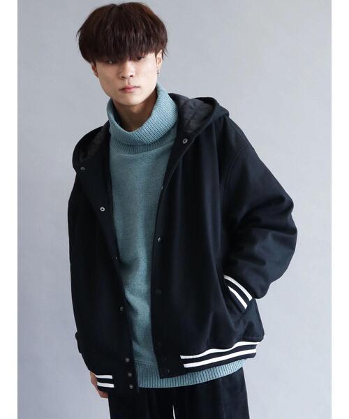 CRAFT STANDARD BOUTIQUE（クラフトスタンダードブティック）の「メルトンフードスタジャン　＊（スタジャン・メンズ・ブラック/ネイビー/グリーン・M/L）」の5枚目の写真