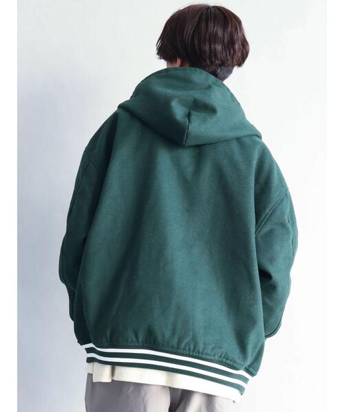 CRAFT STANDARD BOUTIQUE（クラフトスタンダードブティック）の「メルトンフードスタジャン　＊（スタジャン・メンズ・ブラック/ネイビー/グリーン・M/L）」の10枚目の写真