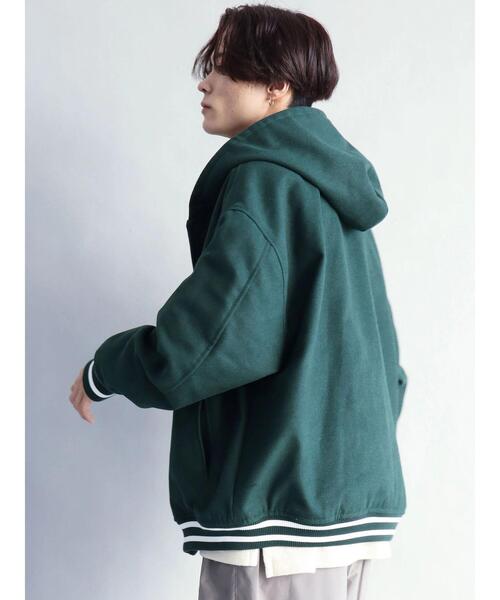 CRAFT STANDARD BOUTIQUE（クラフトスタンダードブティック）の「メルトンフードスタジャン　＊（スタジャン・メンズ・ブラック/ネイビー/グリーン・M/L）」の12枚目の写真