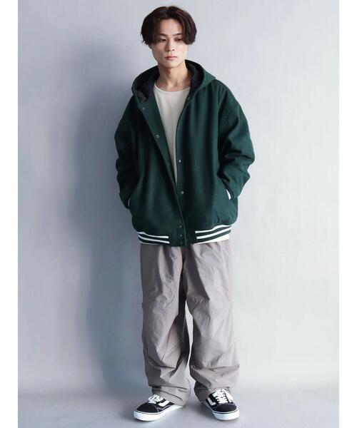 CRAFT STANDARD BOUTIQUE（クラフトスタンダードブティック）の「メルトンフードスタジャン　＊（スタジャン・メンズ・ブラック/ネイビー/グリーン・M/L）」の13枚目の写真