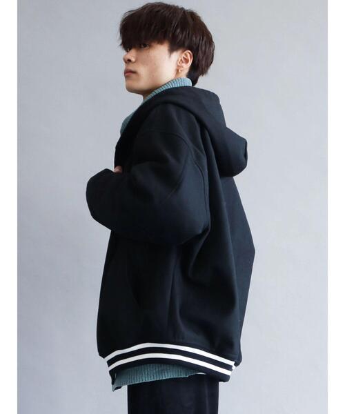 CRAFT STANDARD BOUTIQUE（クラフトスタンダードブティック）の「メルトンフードスタジャン　＊（スタジャン・メンズ・ブラック/ネイビー/グリーン・M/L）」の17枚目の写真