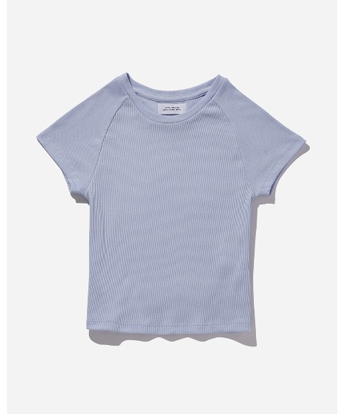 Saturdays NYC(サタデーズ ニューヨークシティ )の「Raglan Rib Fitted Tee(Tシャツ/カットソー・レディース・サックスブルー・X-SMALL)」の1枚目の写真