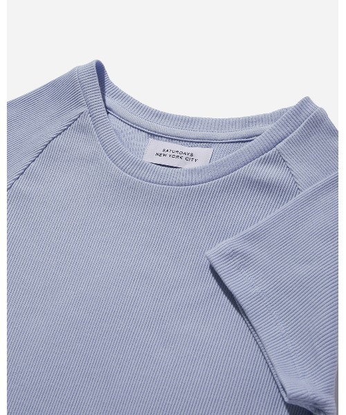 Saturdays NYC(サタデーズ ニューヨークシティ )の「Raglan Rib Fitted Tee(Tシャツ/カットソー・レディース・サックスブルー・X-SMALL)」の4枚目の写真