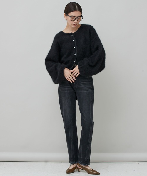 Curensology(カレンソロジー)の「Curensology(カレンソロジー)/ラピーヌダブルニットカーディガン(カーディガン/ボレロ・レディース・ホワイト/ブラック・FREE)」の5枚目の写真