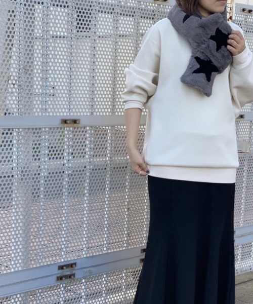 Scrap Book（スクラップブック）の「【Scrap Book】スターエコファーマフラー（マフラー・レディース・ホワイト/グレー/ベージュ・FREE）」の16枚目の写真