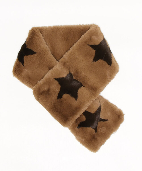 Scrap Book（スクラップブック）の「【Scrap Book】スターエコファーマフラー（マフラー・レディース・ホワイト/グレー/ベージュ・FREE）」の10枚目の写真