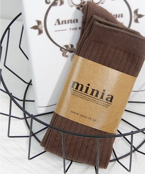 minia（ミニア）の「カラーリブハイソックス（ソックス/靴下・レディース・ブラック/カーキ/グリーン/ライトグレー/ブラウン/ベージュ/ピンク/ホワイト・FREE）」の4枚目の写真