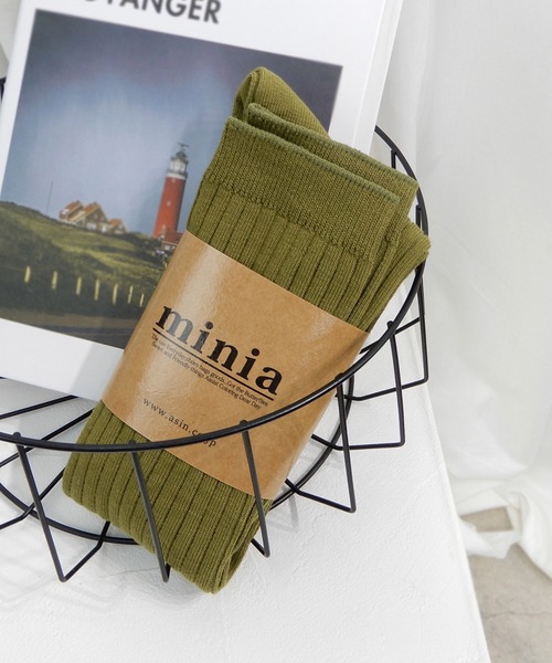 minia（ミニア）の「カラーリブハイソックス（ソックス/靴下・レディース・ブラック/カーキ/グリーン/ライトグレー/ブラウン/ベージュ/ピンク/ホワイト・FREE）」の16枚目の写真