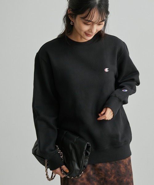 Champion(チャンピオン)の「【Champion/チャンピオン】裏起毛クルーネックスウェット(スウェット・レディース・ホワイト/ブラック/グレー/グリーン・38)」の1枚目の写真