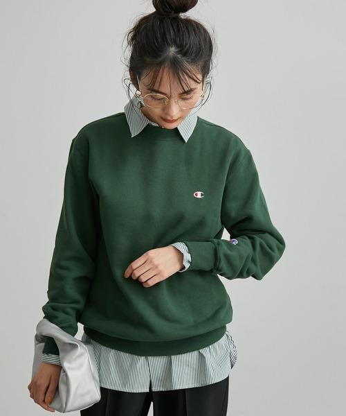 Champion(チャンピオン)の「【Champion/チャンピオン】裏起毛クルーネックスウェット(スウェット・レディース・ホワイト/ブラック/グレー/グリーン・38)」の18枚目の写真