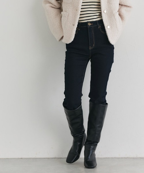 Pierrot（ピエロ）の「裏起毛スキニーデニム（デニムパンツ・レディース・ブラック系その他/ネイビー系/ブラック/ブルー系その他/インディゴブルー/ネイビー・XS/S/M/L/LL/3L/4L）」の7枚目の写真