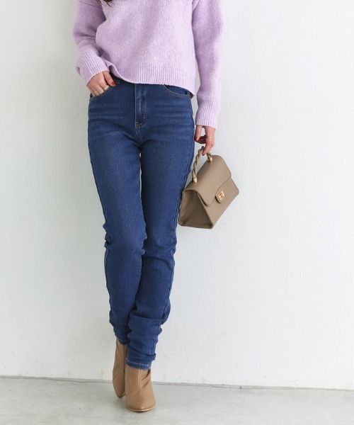 Pierrot（ピエロ）の「裏起毛スキニーデニム（デニムパンツ・レディース・ブラック系その他/ネイビー系/ブラック/ブルー系その他/インディゴブルー/ネイビー・XS/S/M/L/LL/3L/4L）」の15枚目の写真