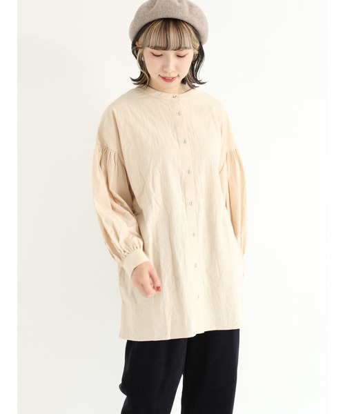 Samansa Mos2（サマンサ モスモス）の「前後2WAY袖ボリュームチュニック（チュニック・レディース・ブラック/ベージュ/ブラウン/ブルー・ﾌﾘ-）」の4枚目の写真