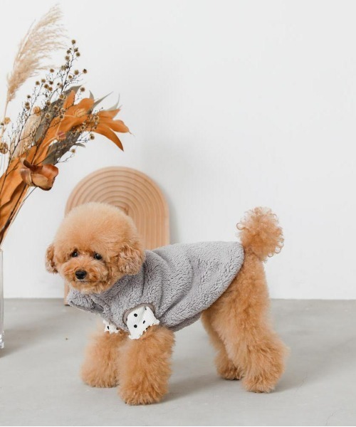 moncheri（モンシェリ）の「ニュアンスカラーフリースジャケット / 犬服 / ドッグウェア（ペットウェア・レディース・ベージュ/アイボリー/グレー・S/M/L/XL）」の14枚目の写真