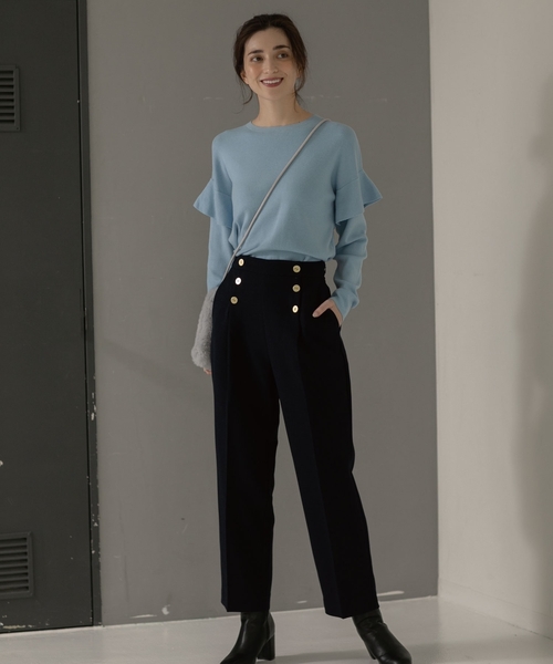 OPAQUE.CLIP（オペークドットクリップ）の「◆【LANATEC(R)/ラナテック】ダブルフェイス マリンパンツ（その他パンツ・レディース・イエロー/ライトベージュ/ネイビー・36/38/40/34/42）」の12枚目の写真