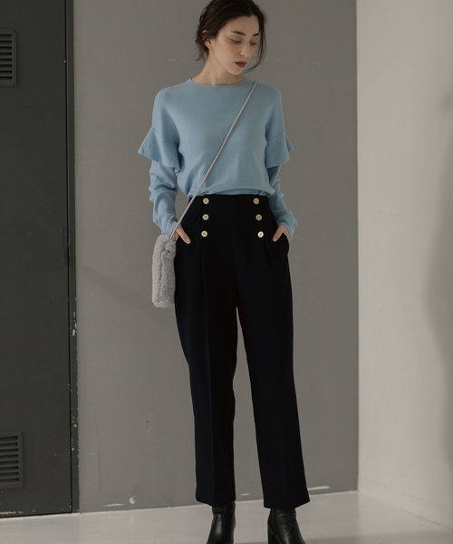 OPAQUE.CLIP（オペークドットクリップ）の「◆【LANATEC(R)/ラナテック】ダブルフェイス マリンパンツ（その他パンツ・レディース・イエロー/ライトベージュ/ネイビー・36/38/40/34/42）」の11枚目の写真