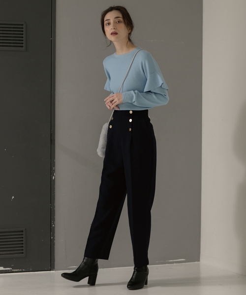 OPAQUE.CLIP（オペークドットクリップ）の「◆【LANATEC(R)/ラナテック】ダブルフェイス マリンパンツ（その他パンツ・レディース・イエロー/ライトベージュ/ネイビー・36/38/40/34/42）」の10枚目の写真