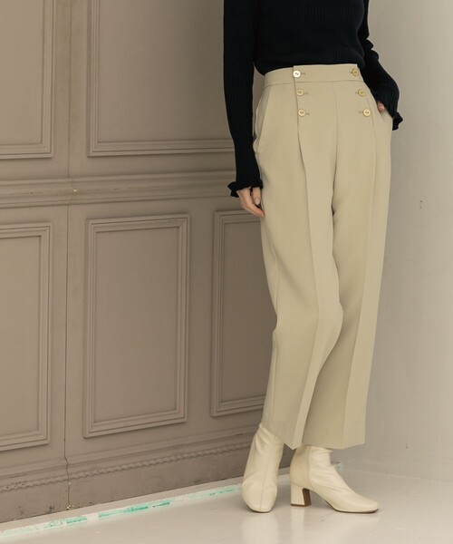 OPAQUE.CLIP（オペークドットクリップ）の「◆【LANATEC(R)/ラナテック】ダブルフェイス マリンパンツ（その他パンツ・レディース・イエロー/ライトベージュ/ネイビー・36/38/40/34/42）」の9枚目の写真