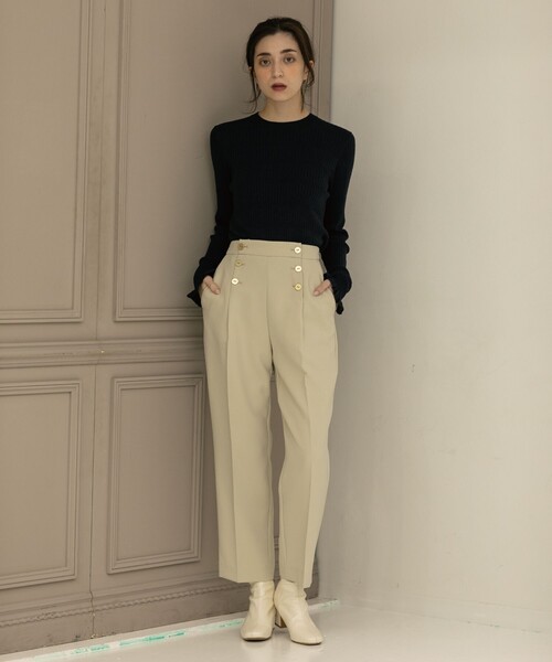 OPAQUE.CLIP（オペークドットクリップ）の「◆【LANATEC(R)/ラナテック】ダブルフェイス マリンパンツ（その他パンツ・レディース・イエロー/ライトベージュ/ネイビー・36/38/40/34/42）」の7枚目の写真