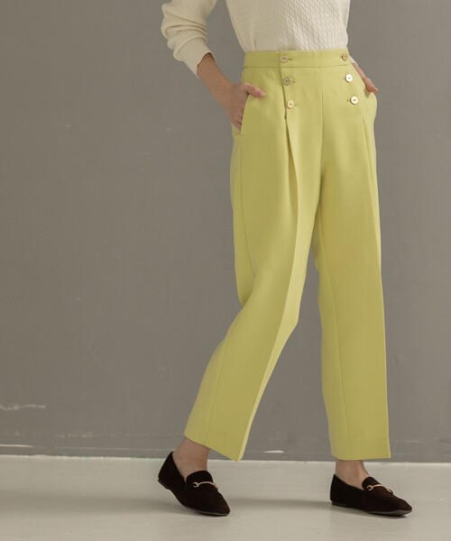 OPAQUE.CLIP（オペークドットクリップ）の「◆【LANATEC(R)/ラナテック】ダブルフェイス マリンパンツ（その他パンツ・レディース・イエロー/ライトベージュ/ネイビー・36/38/40/34/42）」の4枚目の写真