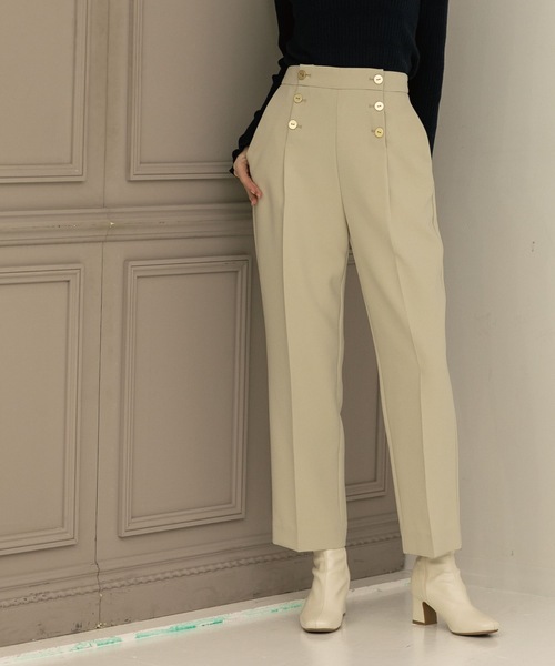 OPAQUE.CLIP（オペークドットクリップ）の「◆【LANATEC(R)/ラナテック】ダブルフェイス マリンパンツ（その他パンツ・レディース・イエロー/ライトベージュ/ネイビー・36/38/40/34/42）」の2枚目の写真