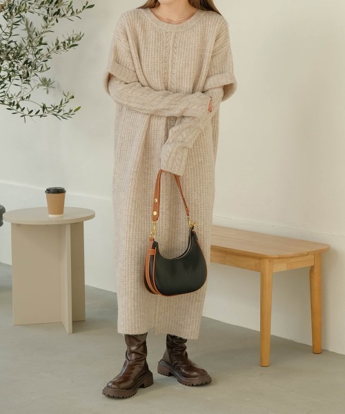 Bab（バブ）の「配色カラーラウンドショルダーバッグ（ショルダーバッグ・レディース・ブラック/アイボリー・ONESIZE）」の18枚目の写真