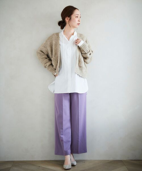 le.coeur blanc（ルクールブラン）の「センタープレスイージーパンツ（その他パンツ・レディース・ライトベージュ/ネイビー/ラベンダー・36/38）」の16枚目の写真