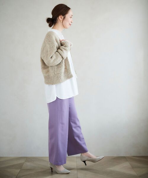 le.coeur blanc（ルクールブラン）の「センタープレスイージーパンツ（その他パンツ・レディース・ライトベージュ/ネイビー/ラベンダー・36/38）」の22枚目の写真