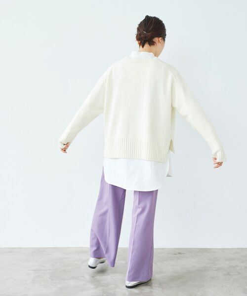 le.coeur blanc（ルクールブラン）の「センタープレスイージーパンツ（その他パンツ・レディース・ライトベージュ/ネイビー/ラベンダー・36/38）」の12枚目の写真