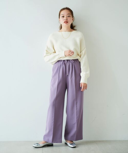 le.coeur blanc（ルクールブラン）の「センタープレスイージーパンツ（その他パンツ・レディース・ライトベージュ/ネイビー/ラベンダー・36/38）」の18枚目の写真