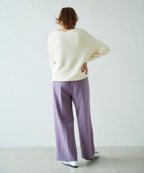 le.coeur blanc（ルクールブラン）の「センタープレスイージーパンツ（その他パンツ・レディース・ライトベージュ/ネイビー/ラベンダー・36/38）」の13枚目の写真