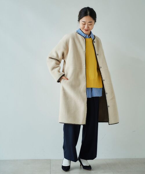 le.coeur blanc（ルクールブラン）の「センタープレスイージーパンツ（その他パンツ・レディース・ライトベージュ/ネイビー/ラベンダー・36/38）」の14枚目の写真